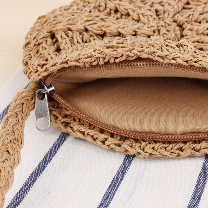 Round Bast Crossbody Bag with Tassels LoungeYard — product view 4