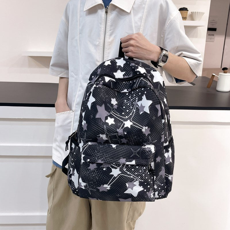 Star-Patterned School Backpack LoungeYard — product view 4