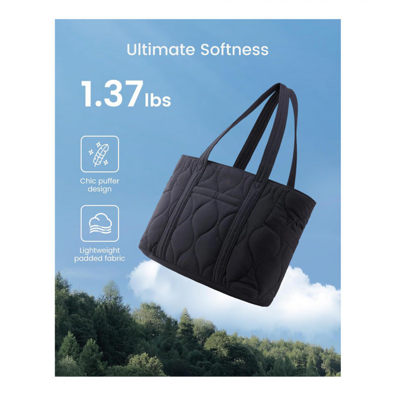 Quilted everyday bag with multiple outer pockets LoungeYard — product view 4