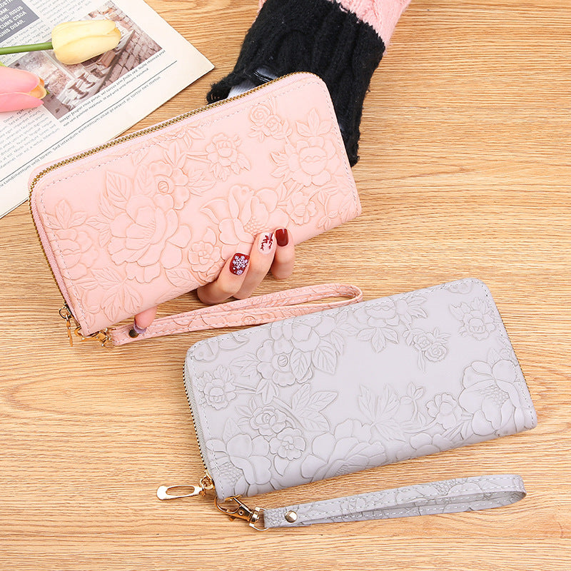 Floral Embossed Zip-Around Wallet — product view 6