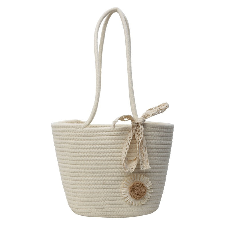 Handcrafted Decorative Straw Tote Bag — product view 5