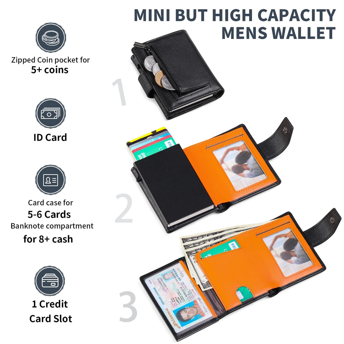 RFID-Blocking Leather Card Organizer LoungeYard — product view 2