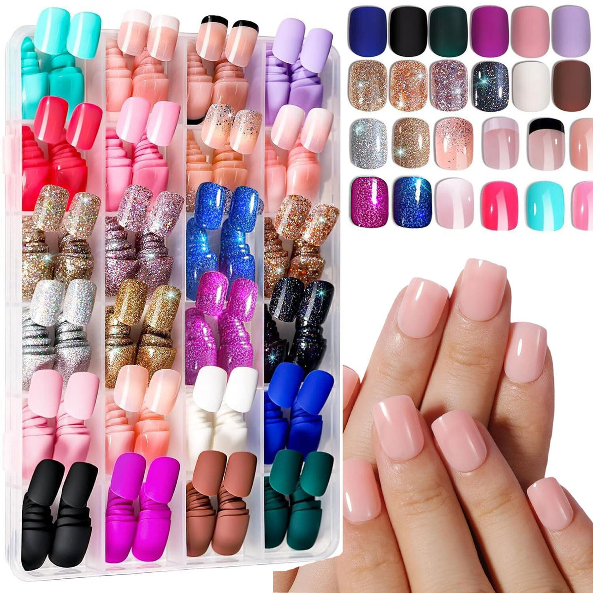 Assorted Full Coverage Press-On Nail Tips Set — product view 5