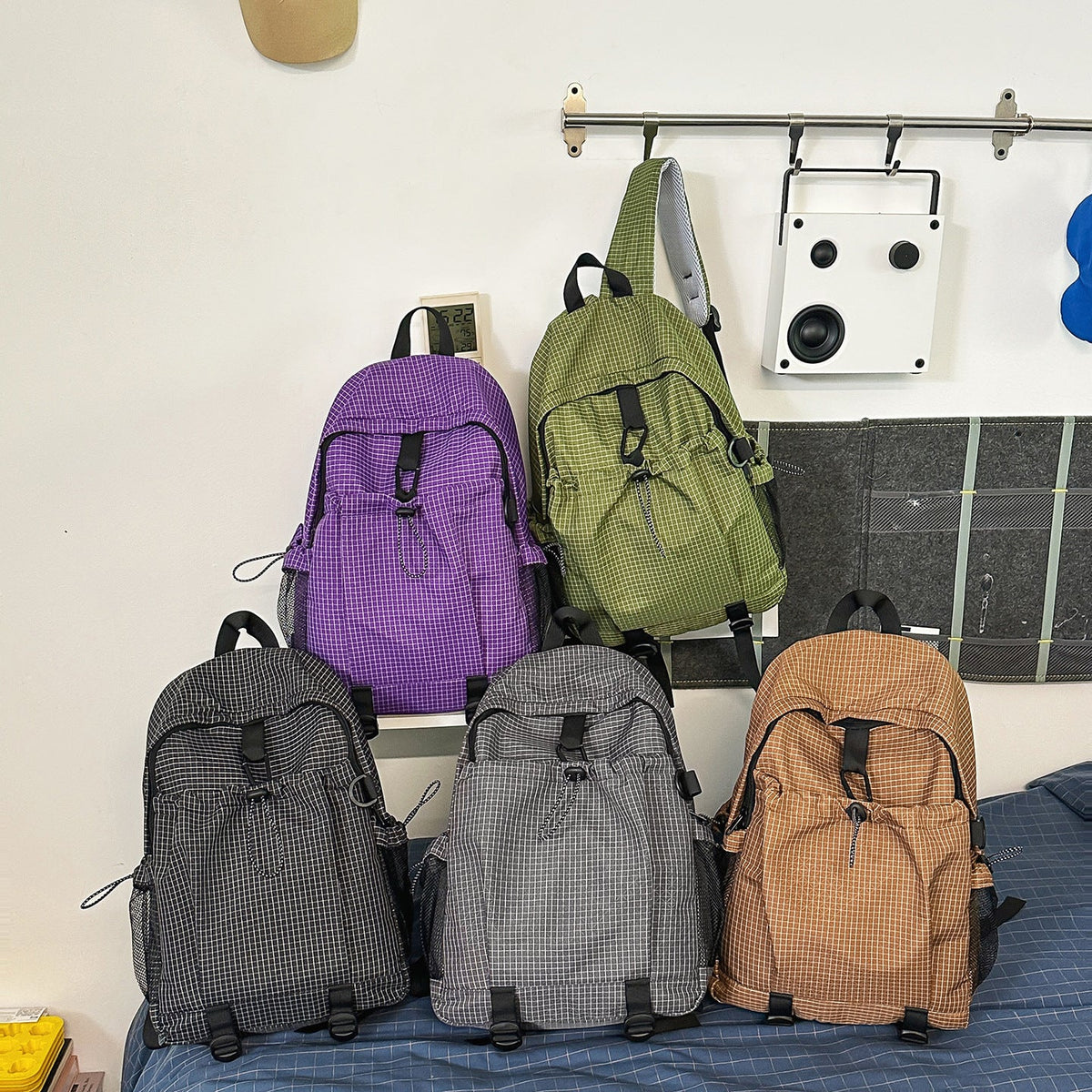 Lightweight Checkerboard Pattern Backpack LoungeYard — product view 4
