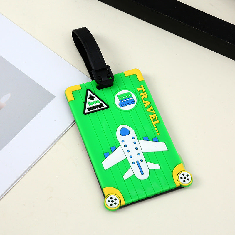 silicone travel luggage tag world map airplane design with adjustable strap LoungeYard — product view 7