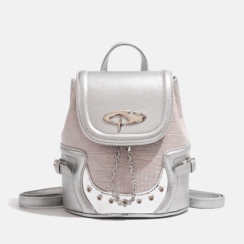 Fashionable Crocodile-Embossed Mini Backpack LoungeYard — product view 1