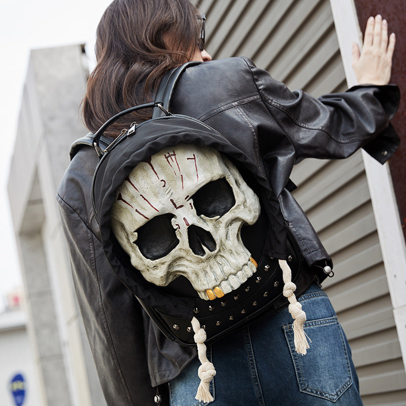 Creative backpack with skull design LoungeYard — product view 2