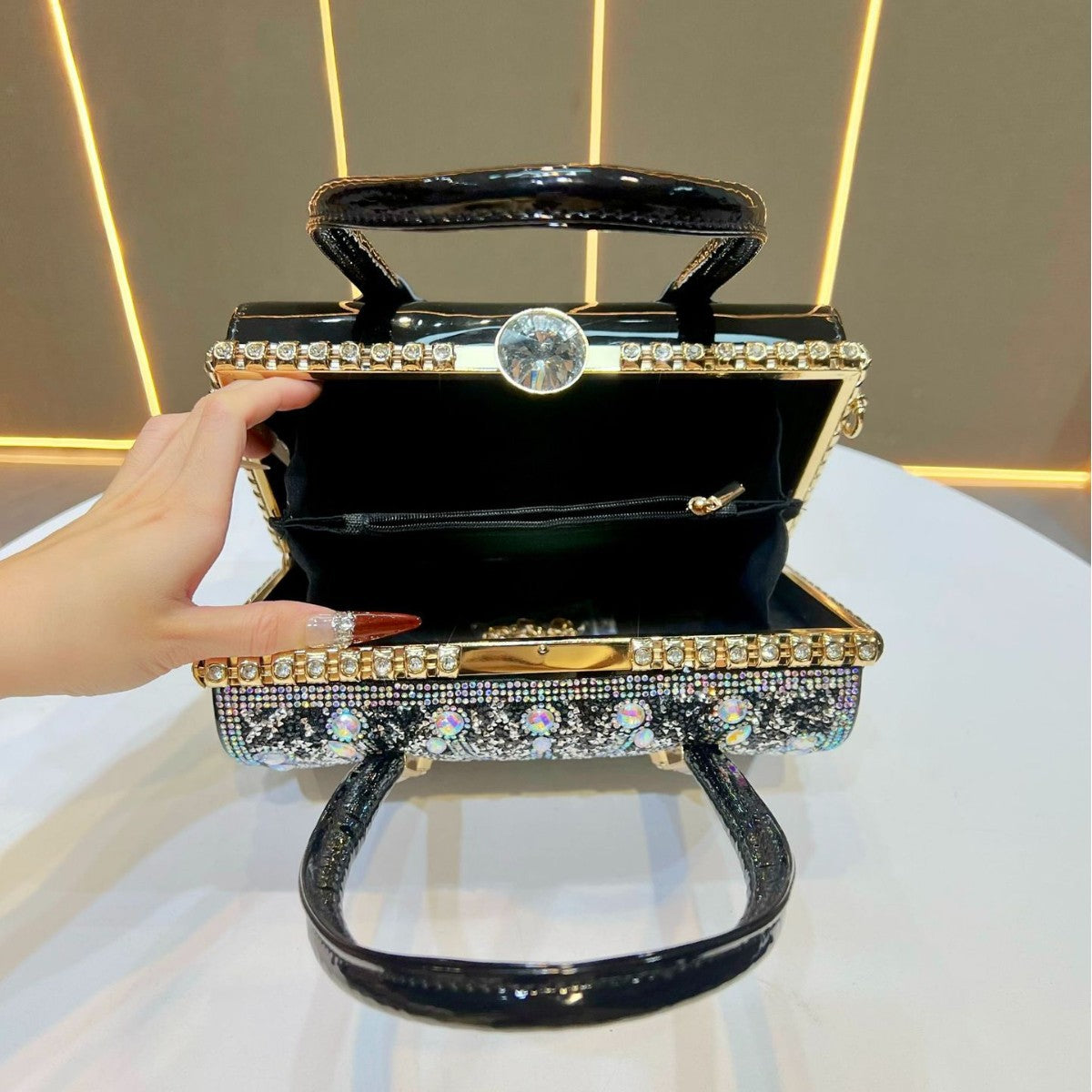 Luxe Crystal-Embellished Evening Handbag — product view 3