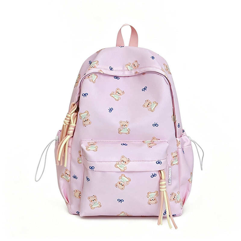Cute Bear-Print School Backpack LoungeYard — product view 5
