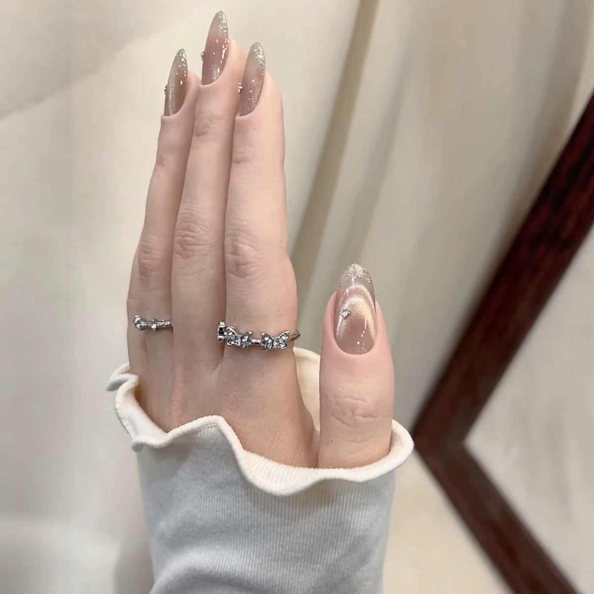 Glittery Stiletto Press-On Nail Extensions — product view 2