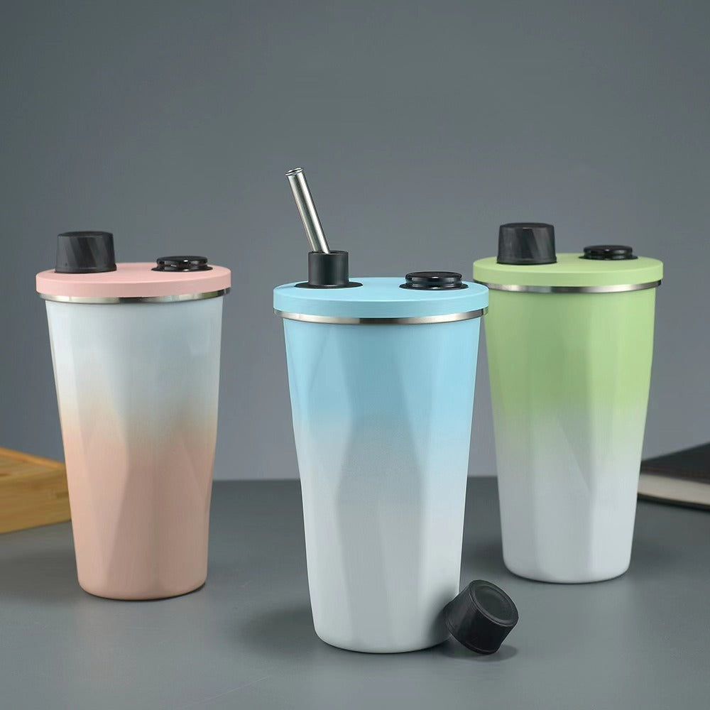 Women's insulated drinking bottle with practical press closure LoungeYard — product view 2