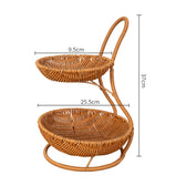Two-Tiered Wicker Fruit Stand LoungeYard