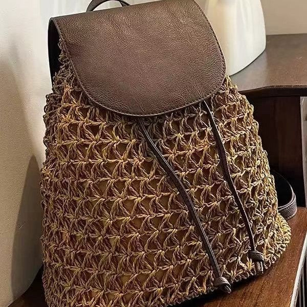 Handcrafted backpack bag made of natural material LoungeYard — product view 3