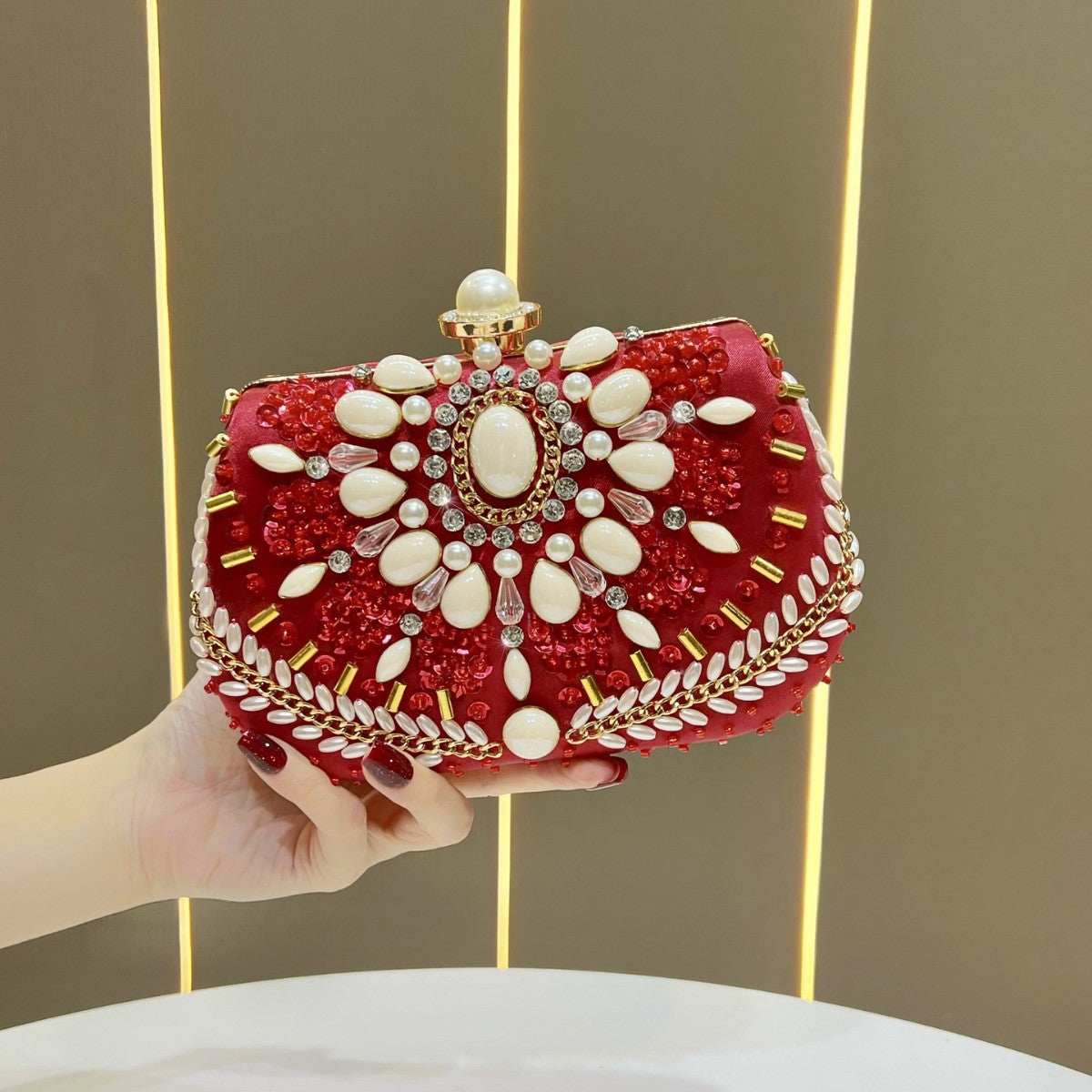 Ornate Decorative Evening Clutch — product view 1