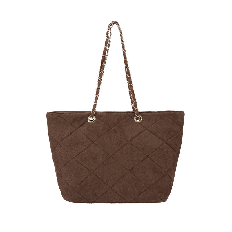 WoQuilted Suede Shopping Tote LoungeYard — product view 5