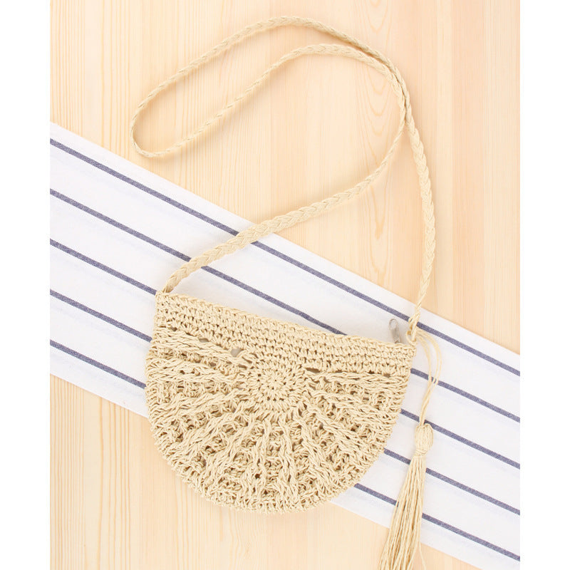 Macrame Crossbody Bag in Crescent Moon Design LoungeYard — product view 1