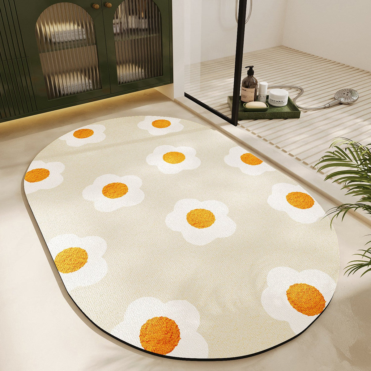 Floral Design Bath Mat — product view 3