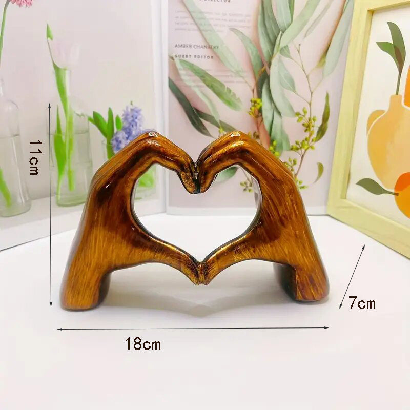 Heart-Shaped Wooden Hand Sculpture Bowlift — product view 2