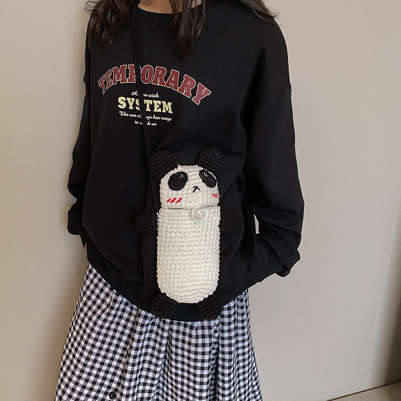 Cute Panda-Themed Crochet Mini Handbag — product view 2