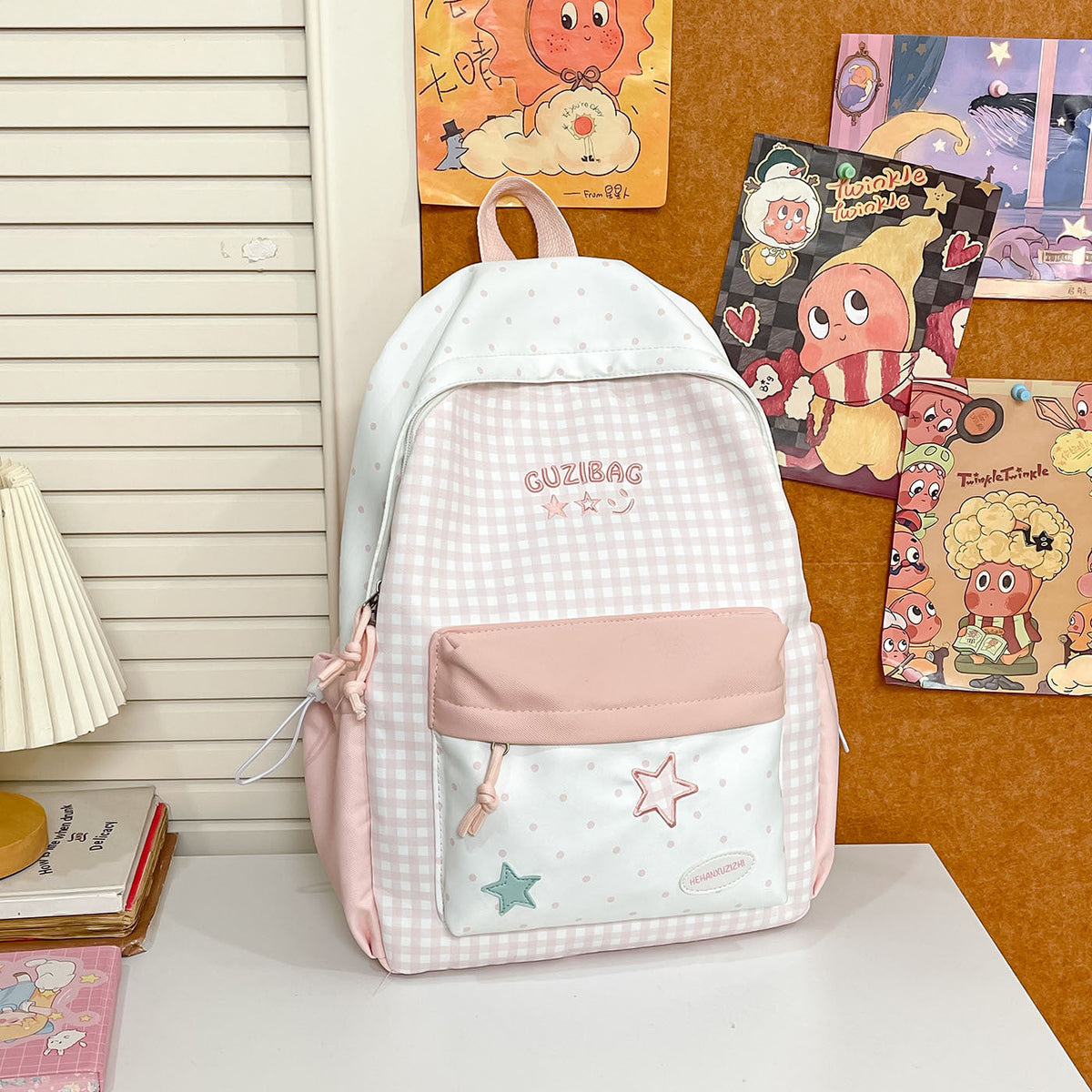 Charming Checked Pattern Backpack LoungeYard — product view 7