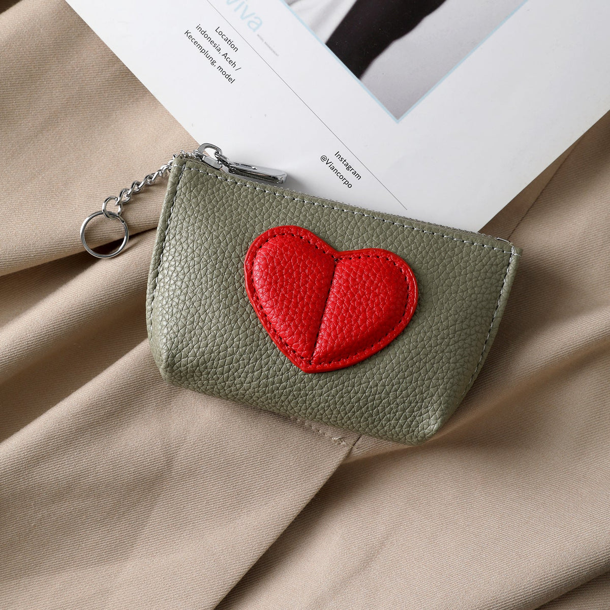 Heart Embellished Coin Purse — product view 3