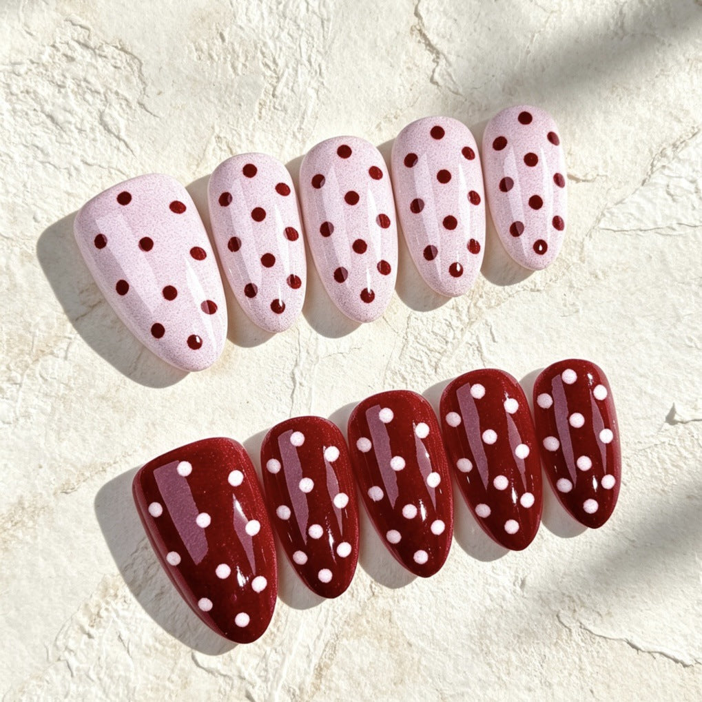Decorative Press-On Nail Art Set with Charming Dots — product view 3