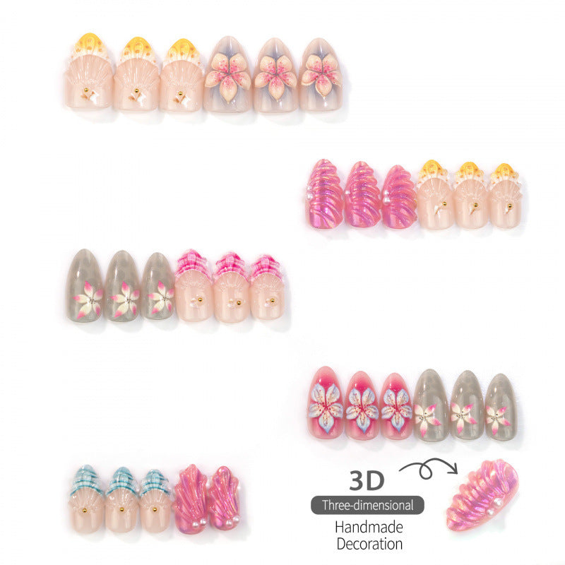 Decorative Floral Shell Press-On Nails — product view 3