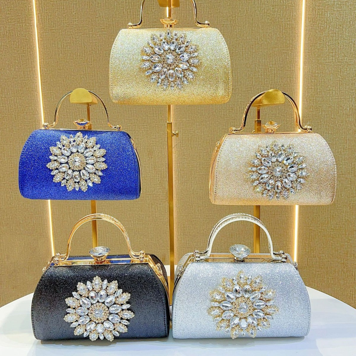 Glittering Floral Embellished Evening Handbag — product view 4