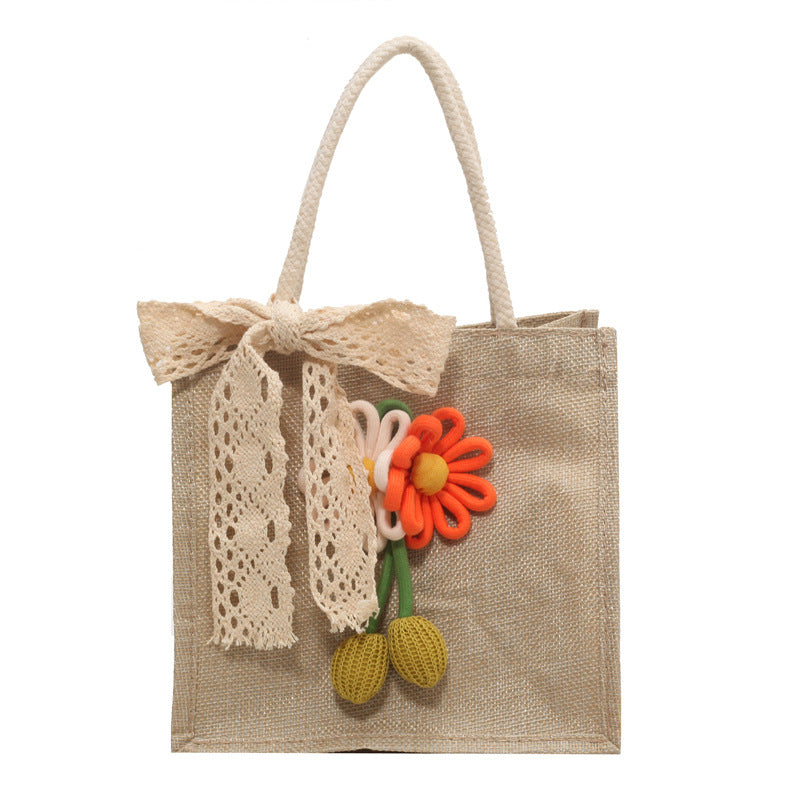 Decorative Floral Handcrafted Tote Bag — product view 5