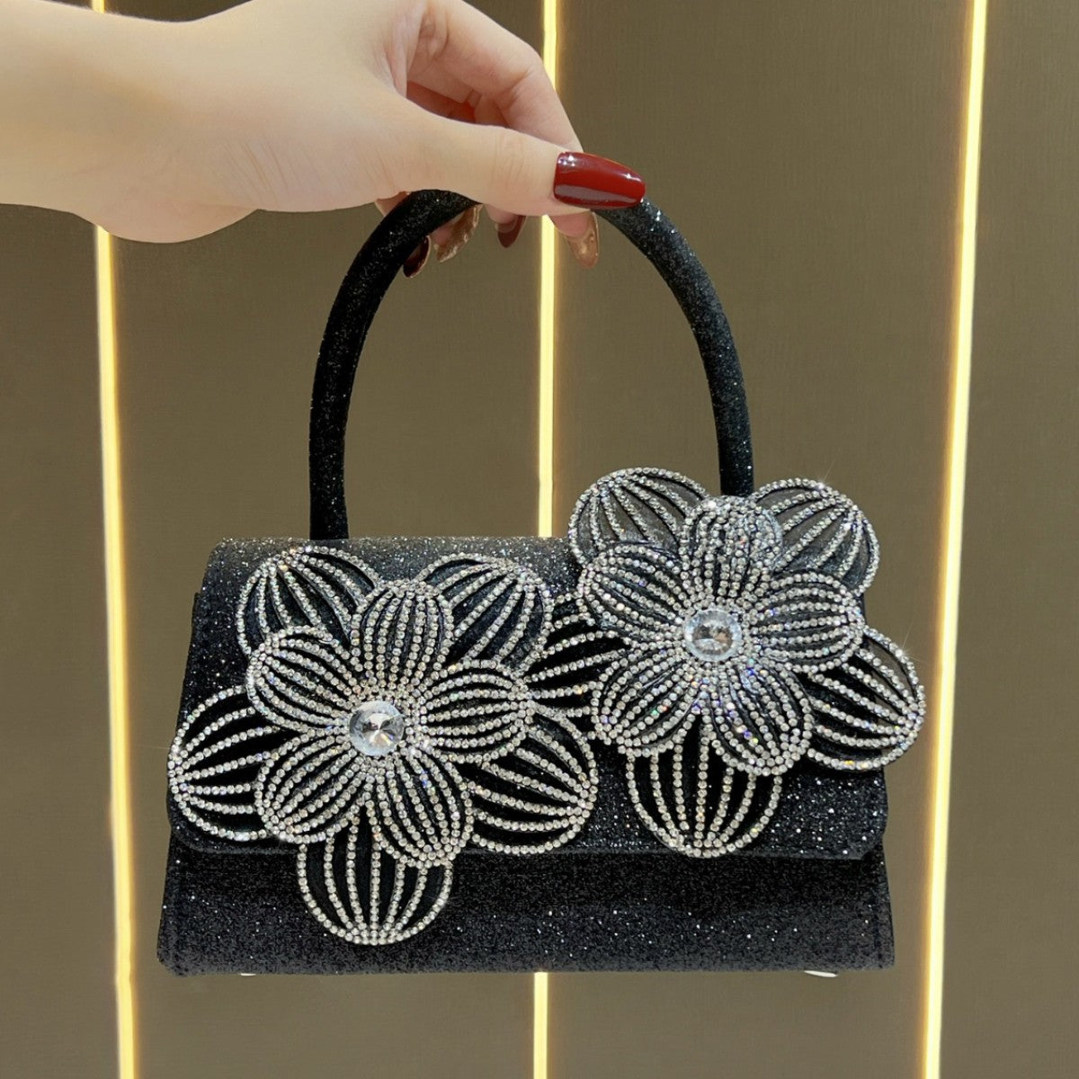 Flower Embellished Evening Handbag — product view 6