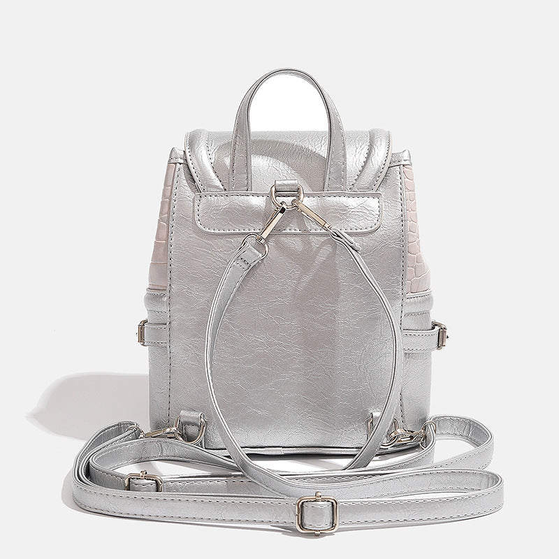 Fashionable Crocodile-Embossed Mini Backpack LoungeYard — product view 4