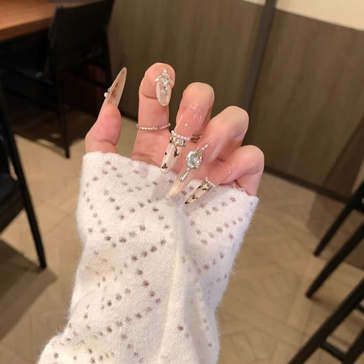 Glamorous Rhinestone Nail Extensions — product view 3
