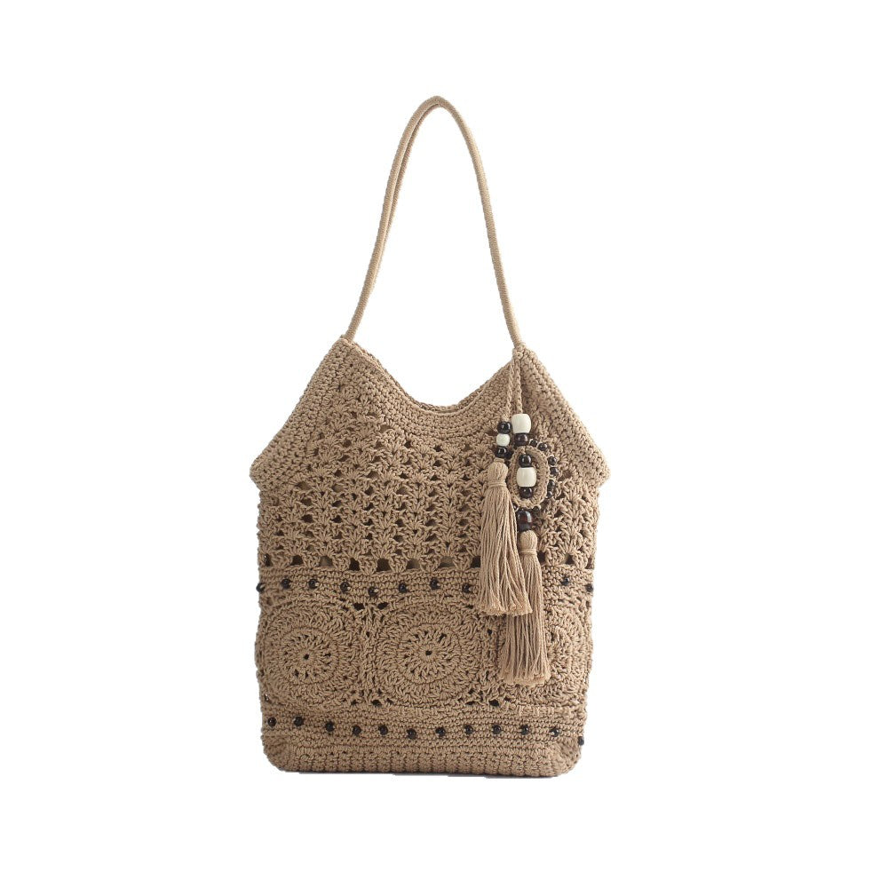 Crochet handbag with fringed accents LoungeYard — product view 4