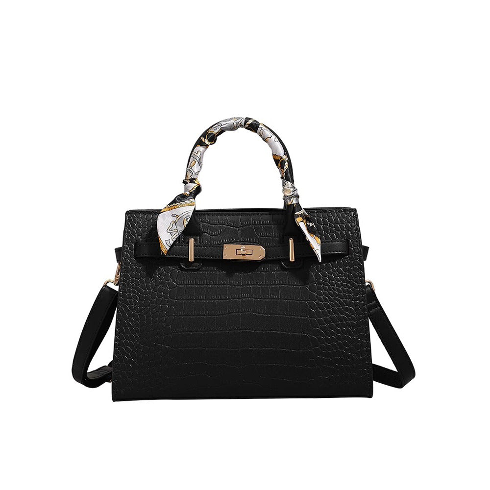 Chic Crocodile-Embossed Handbag LoungeYard — product view 5
