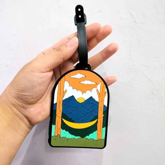 illustrated scenic silicone luggage tag LoungeYard — product view 7
