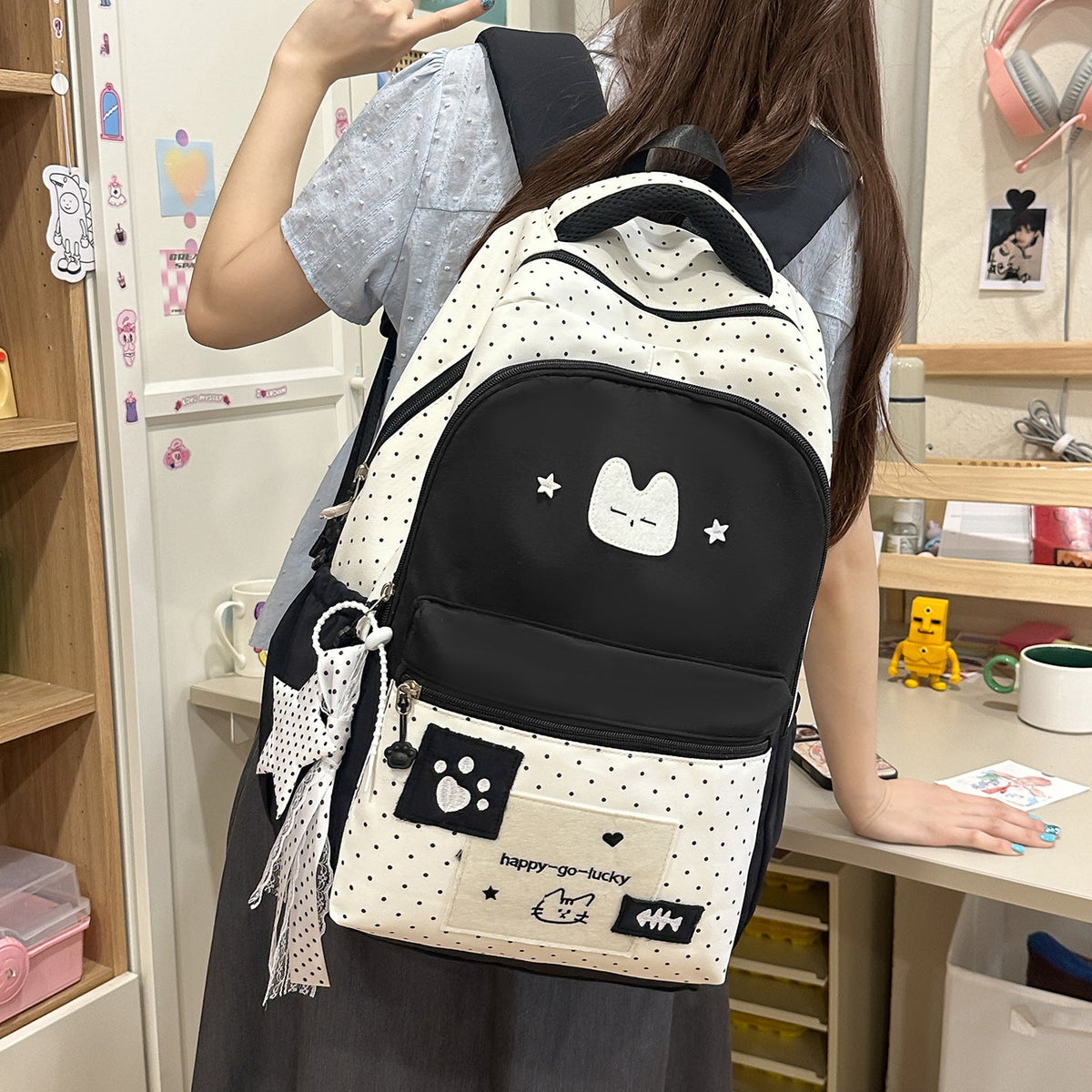 Playful Cat-Themed Backpack LoungeYard — product view 3