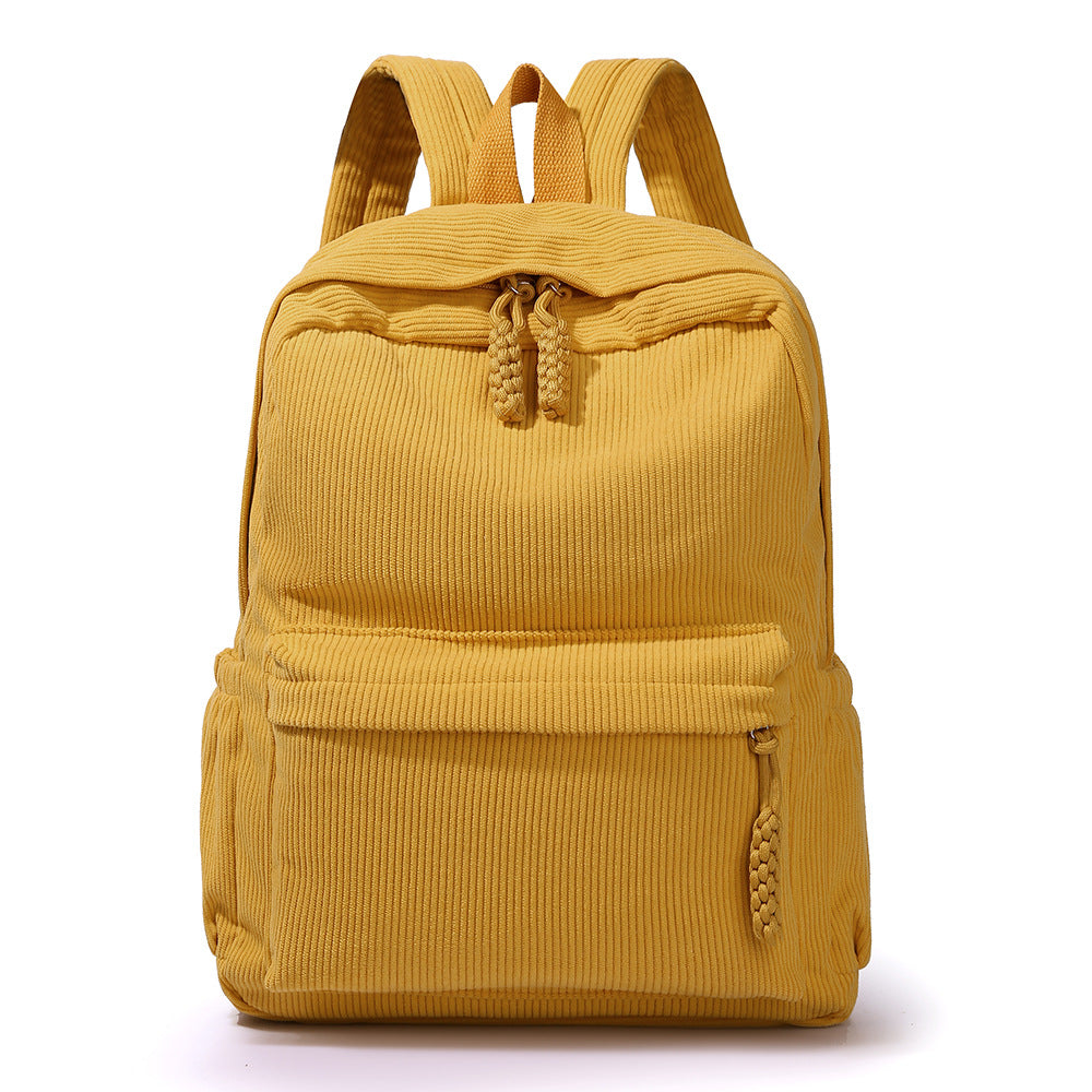 Casual Corduroy Backpack LoungeYard — product view 1