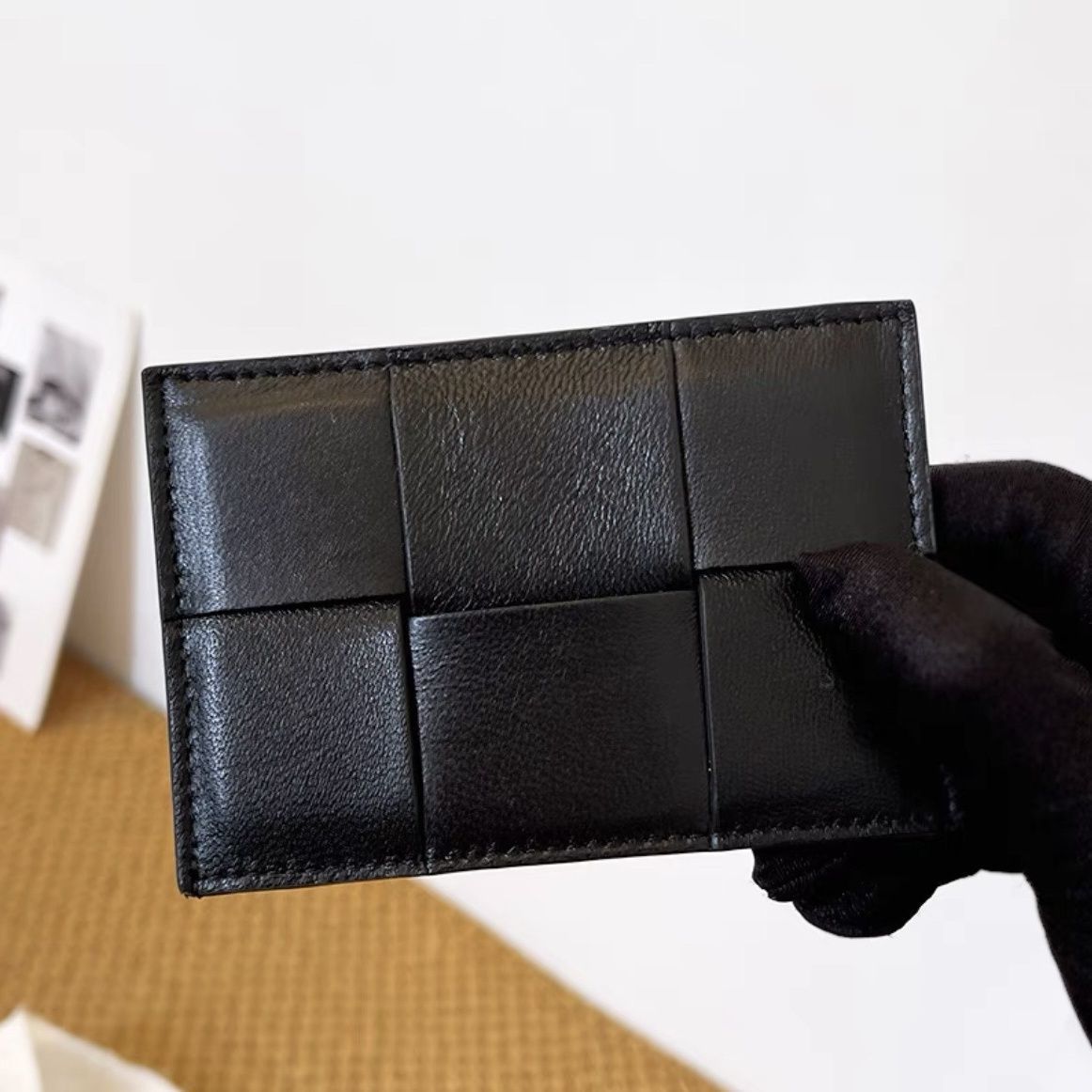 Premium Leather Textured Cardholder LoungeYard — product view 6