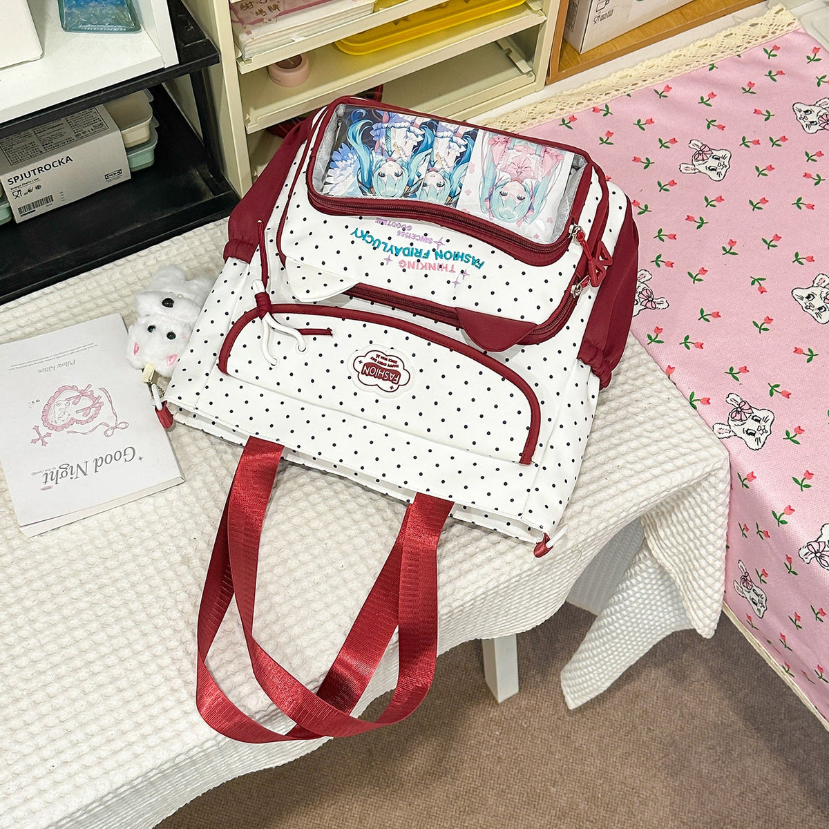 Polka Dot School Backpack LoungeYard — product view 6