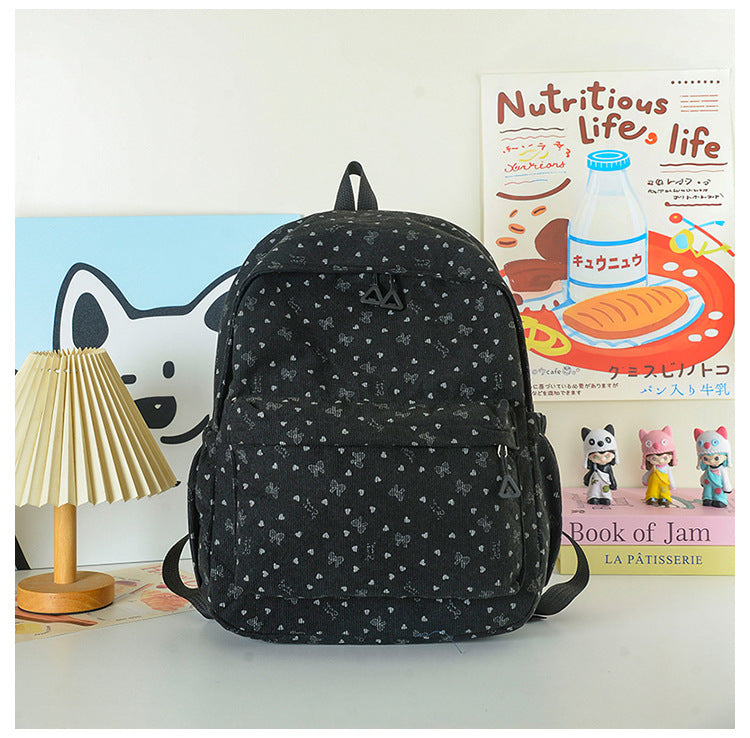 Stylish Heart-Print Casual Backpack — product view 1