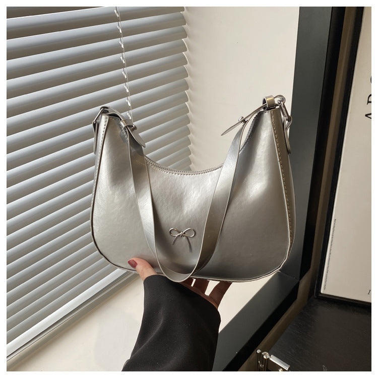 Premium Glossy Faux Leather Hobo Bag LoungeYard — product view 7