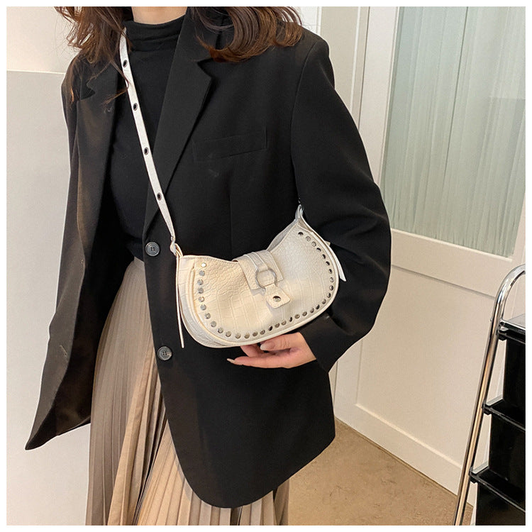 Crocodile-Texture Shoulder Bag — product view 3