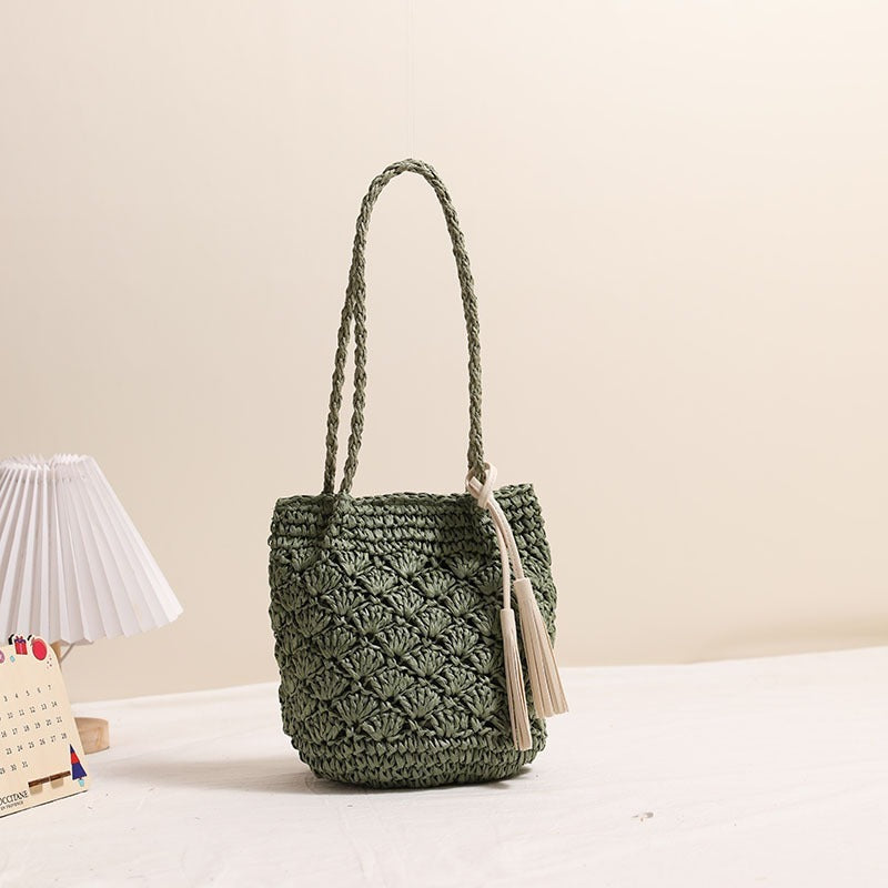 Hand-knotted macrame shoulder bag LoungeYard — product view 3
