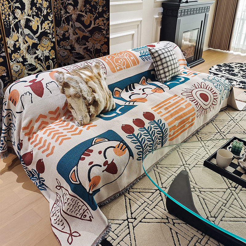 Artistic Graphic Sofa Throw Blanket — product view 2