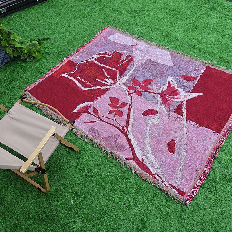 Artistic Floral Pattern Throw Blanket — product view 2