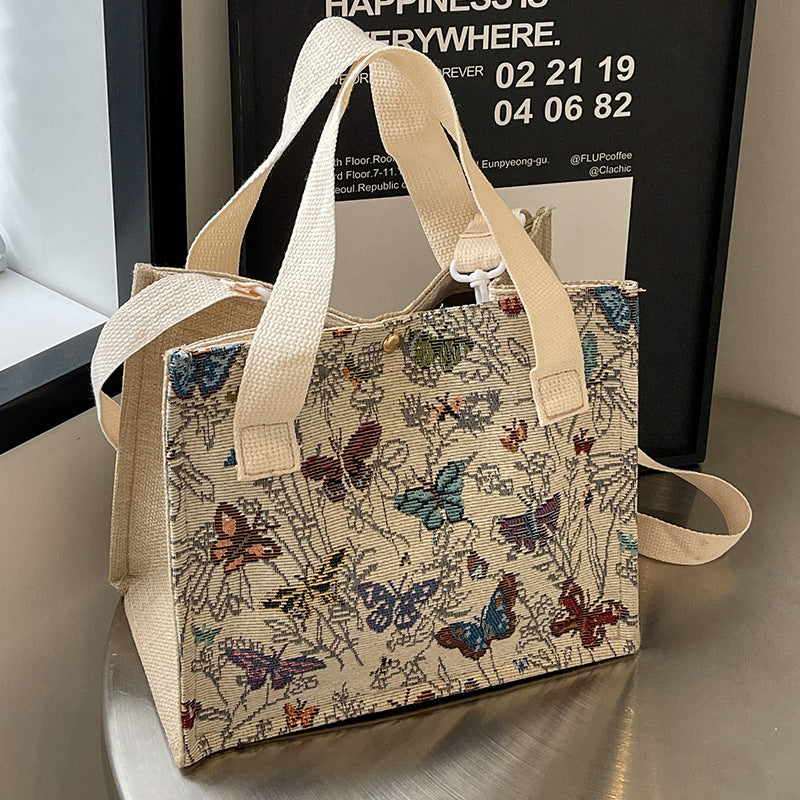Floral Embroidered Canvas Tote Bag 1790616768 — product view 4