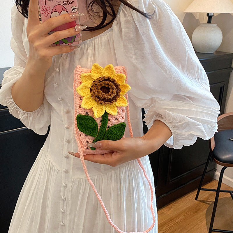 Floral Crocheted Phone Bag — product view 3
