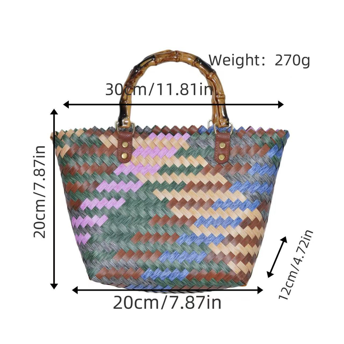 Braided tote bag with ergonomic handles LoungeYard — product view 7