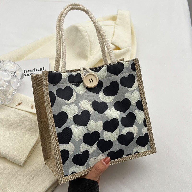 Heart-Patterned Casual Tote Bag — product view 7