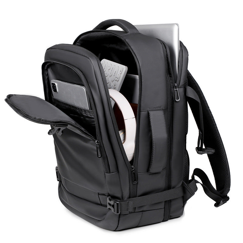 Multifunctional backpack with expandable storage and ergonomic shoulder straps LoungeYard — product view 3